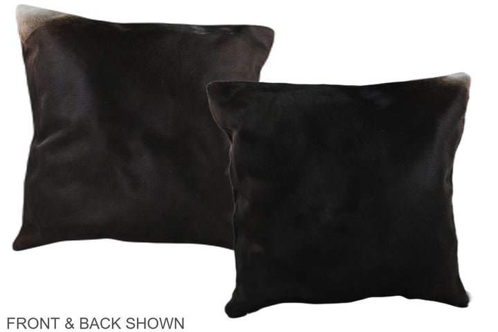 Solid Black 20"x20" Brazilian Cowhide Pillow #A37641 by Hudson Hides