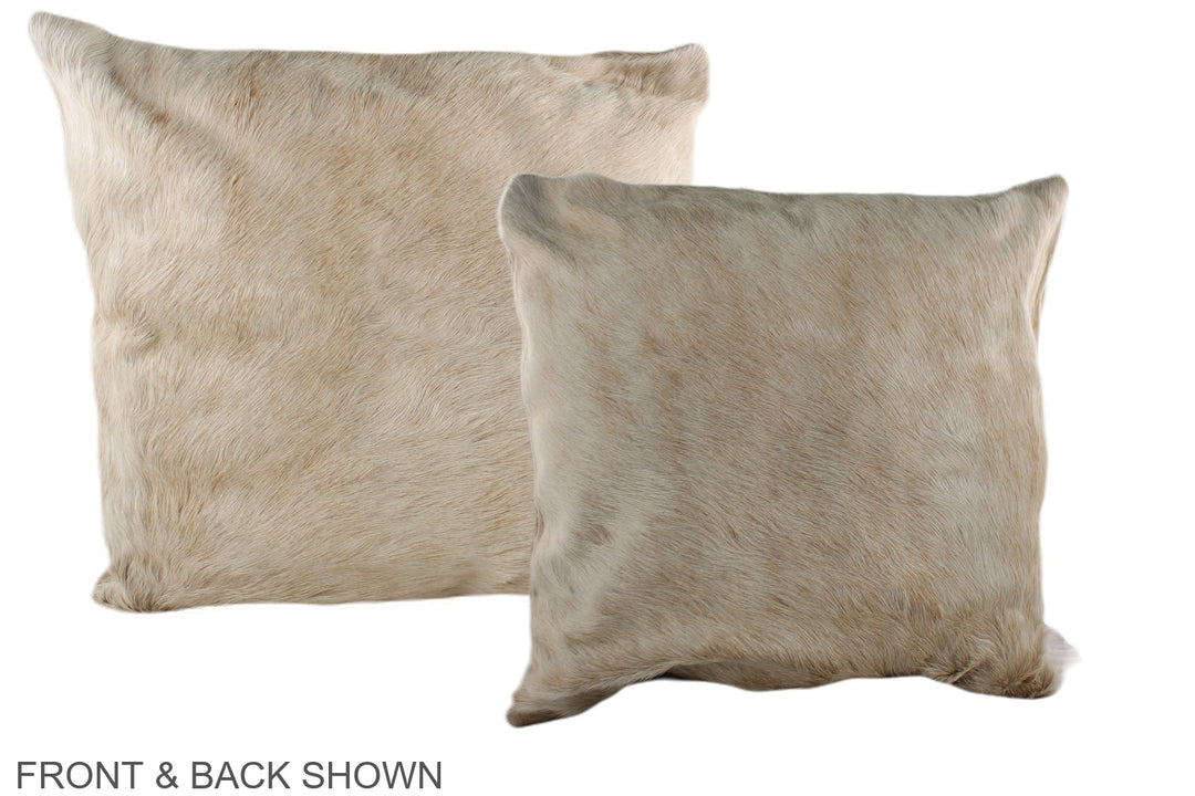 Champagne 20"x20" Brazilian Cowhide Pillow #A37644 by Hudson Hides