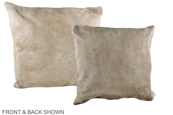 Champagne 20"x20" Brazilian Cowhide Pillow #A37644 by Hudson Hides