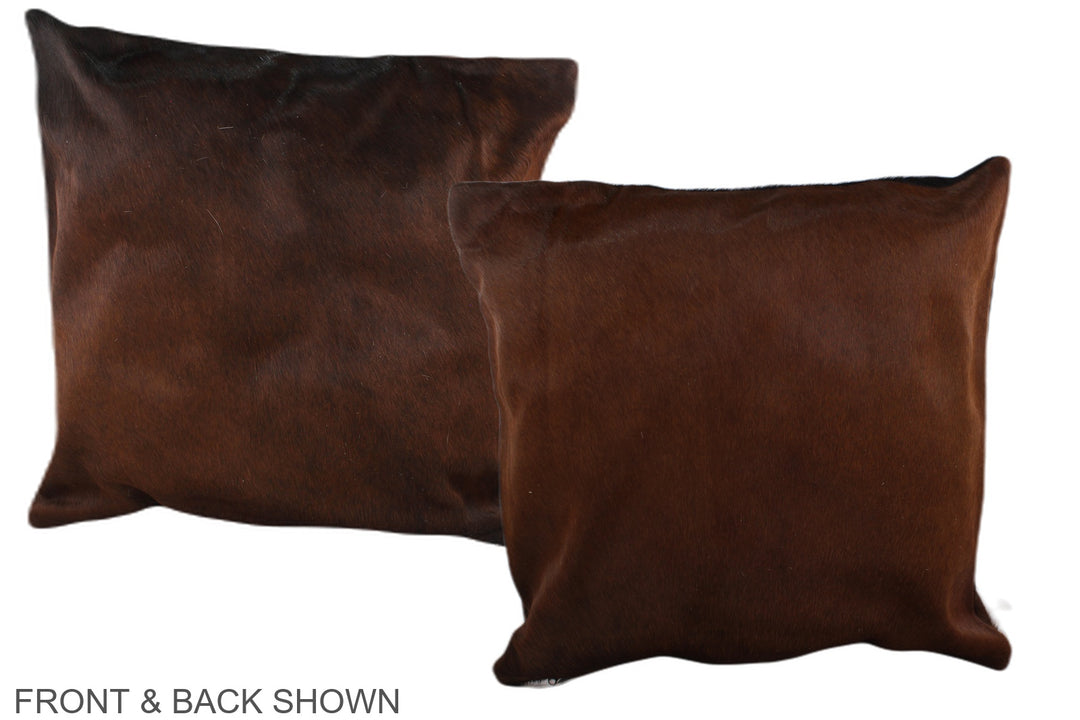 Brown with Red 20"x20" Brazilian Cowhide Pillow #A37660 by Hudson Hide