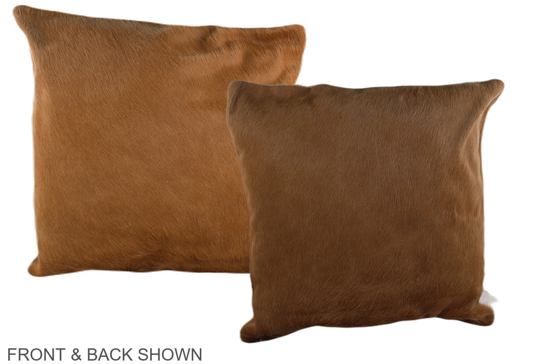 Solid Brown 20"x20" Brazilian Cowhide Pillow #A37671 by Hudson Hides