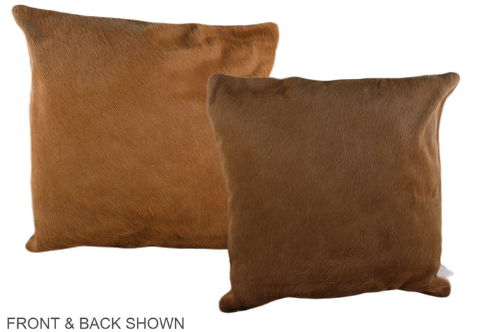 Solid Brown 20"x20" Brazilian Cowhide Pillow #A37671 by Hudson Hides