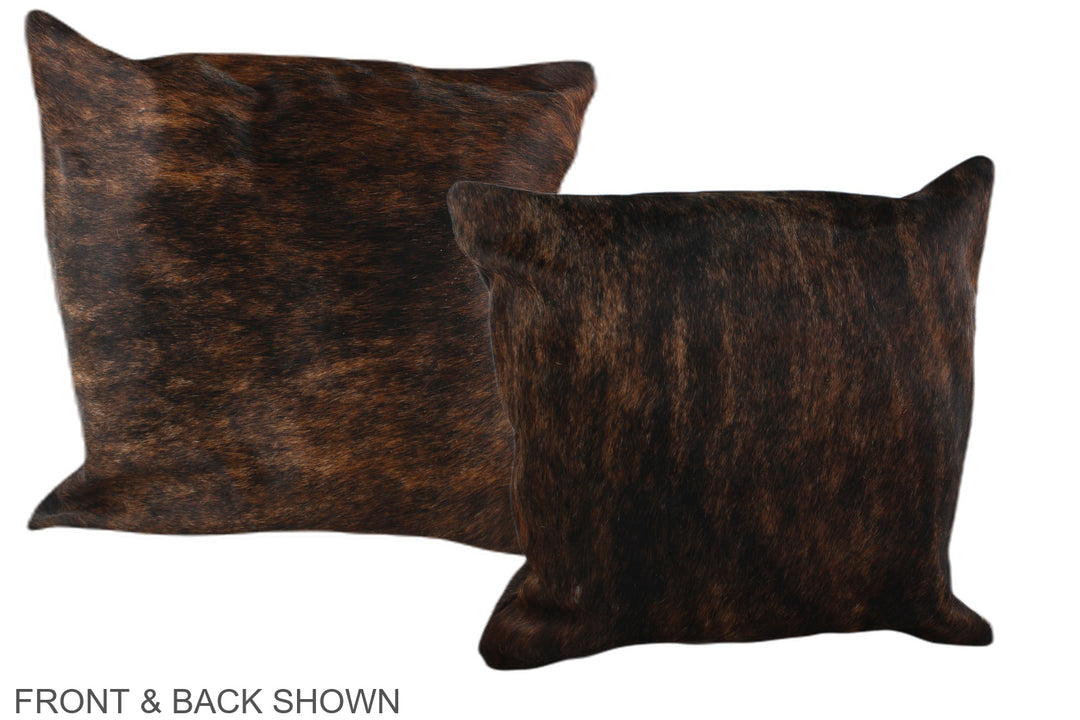 Dark Brindle 20"x20" Brazilian Cowhide Pillow #A37673 by Hudson Hides