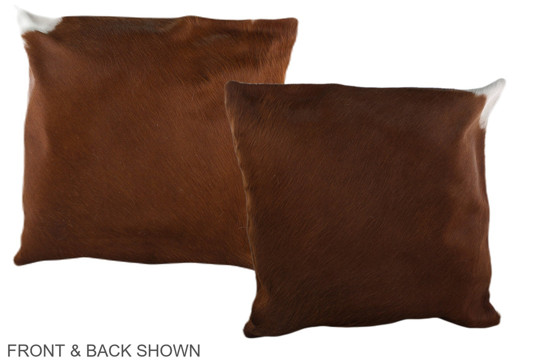 Solid Brown 20"x20" Brazilian Cowhide Pillow #A37684 by Hudson Hides