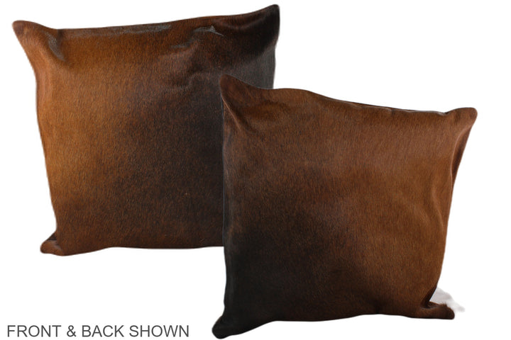 Brown with Red 20"x20" Brazilian Cowhide Pillow #A37690 by Hudson Hides