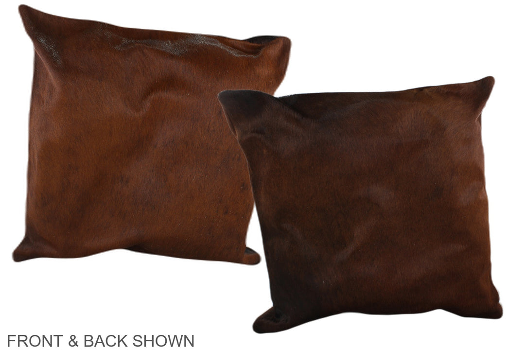 Brown with Red 20"x20" Brazilian Cowhide Pillow #A37710 by Hudson Hide