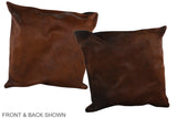Brown with Red 20"x20" Brazilian Cowhide Pillow #A37710 by Hudson Hides