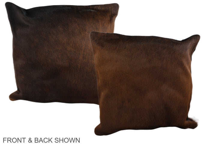 Chocolate 20"x20" Brazilian Cowhide Pillow #A37713 by Hudson Hides