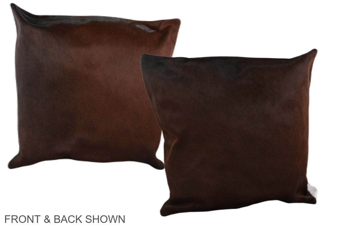 Brown with Red 20"x20" Brazilian Cowhide Pillow #A37728 by Hudson Hide