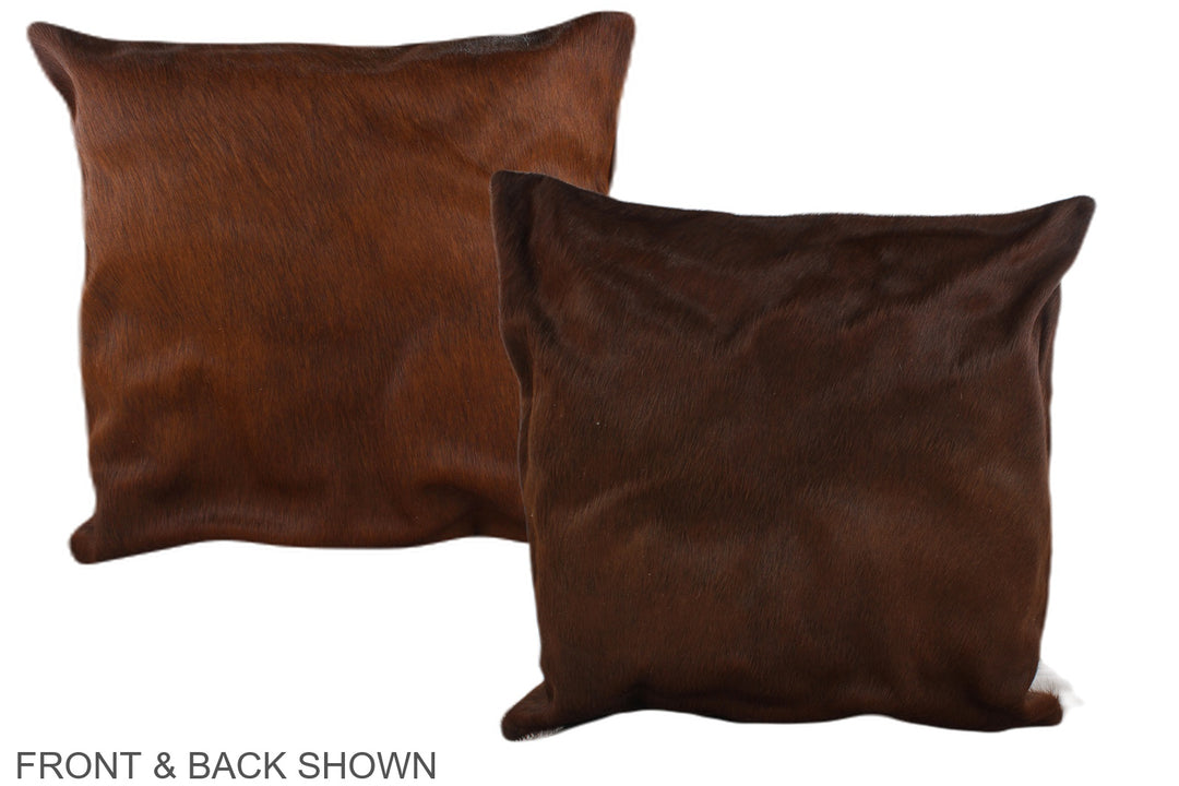 Solid Brown 20"x20" Brazilian Cowhide Pillow #A37731 by Hudson Hides