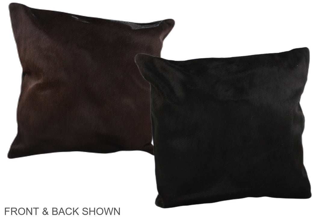 Solid Black 20"x20" Brazilian Cowhide Pillow #A37734 by Hudson Hides