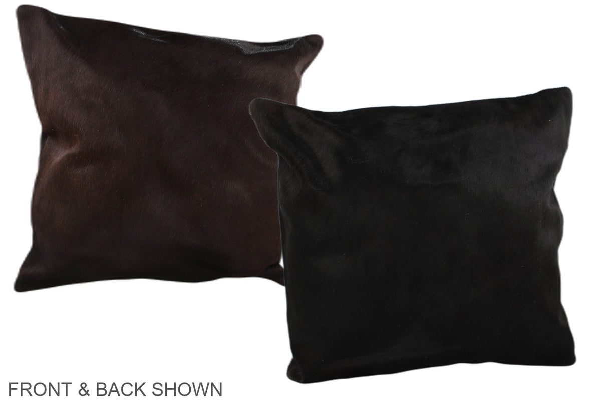 Solid Black Cowhide Pillow #A37734