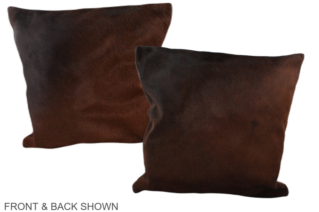 Brown with Red 20"x20" Brazilian Cowhide Pillow #A37735 by Hudson Hide