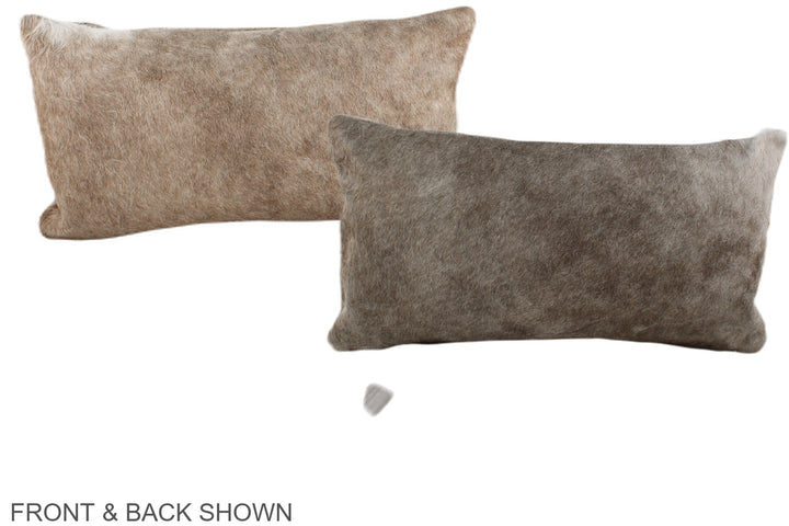 Grey with Beige 12"x22" Brazilian Cowhide Pillow #A37745 by Hudson Hides
