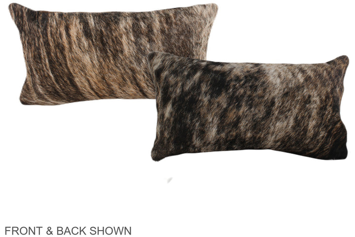 Dark Brindle 12"x22" Brazilian Cowhide Pillow #A37754 by Hudson Hides