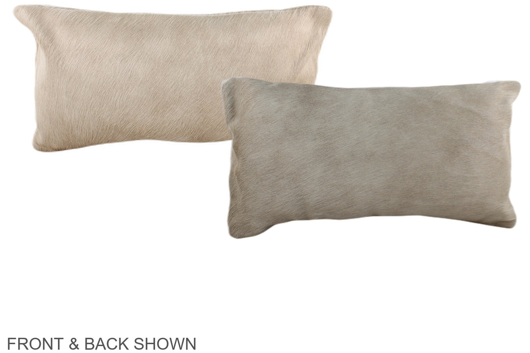 Champagne 12"x22" Brazilian Cowhide Pillow #A37759 by Hudson Hides