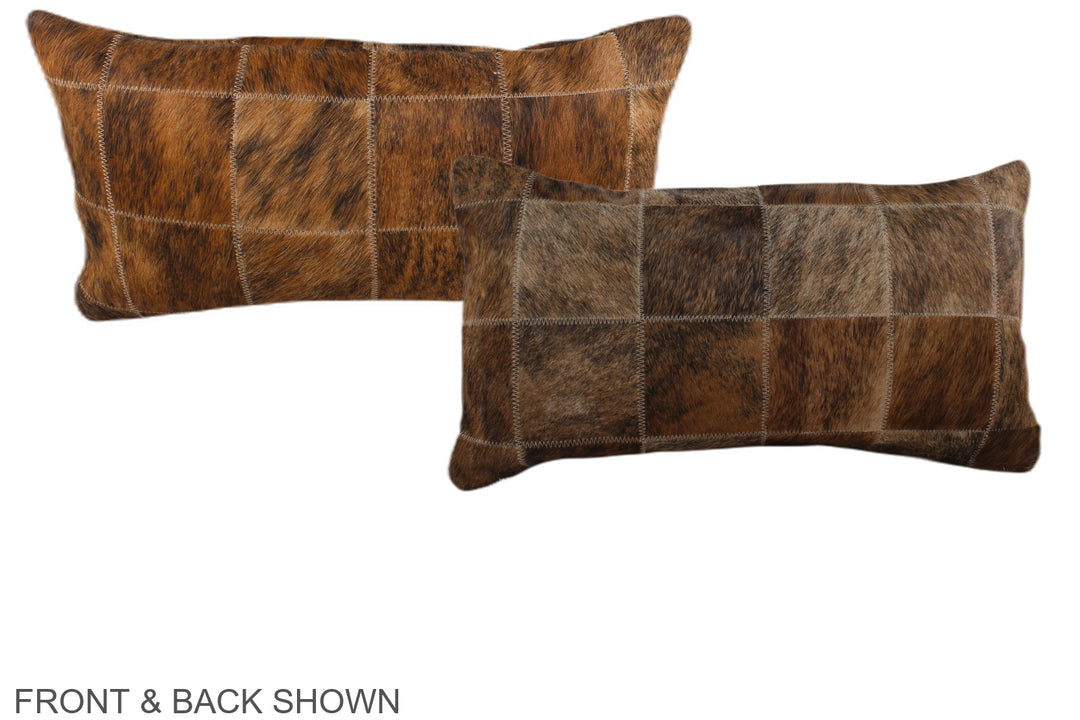 Patchwork 12"x22" Brazilian Cowhide Pillow #A37762 by Hudson Hides