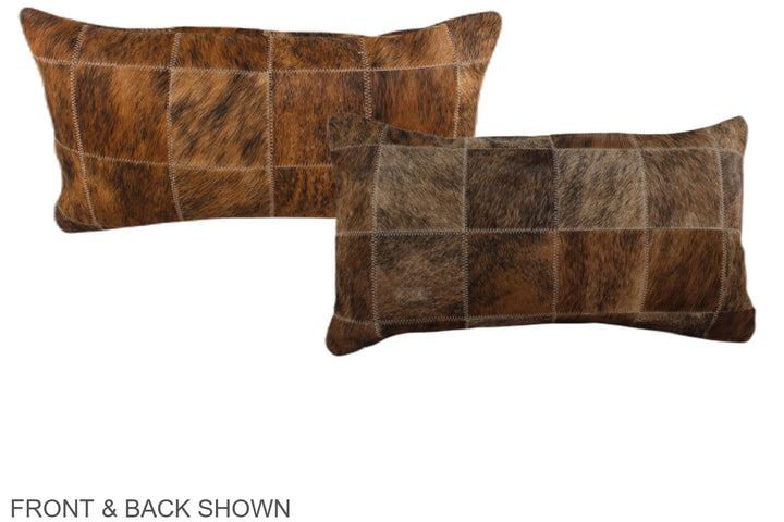Patchwork 12"x22" Brazilian Cowhide Pillow #A37762 by Hudson Hides