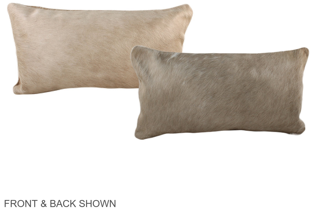 Champagne 12"x22" Brazilian Cowhide Pillow #A37763 by Hudson Hides