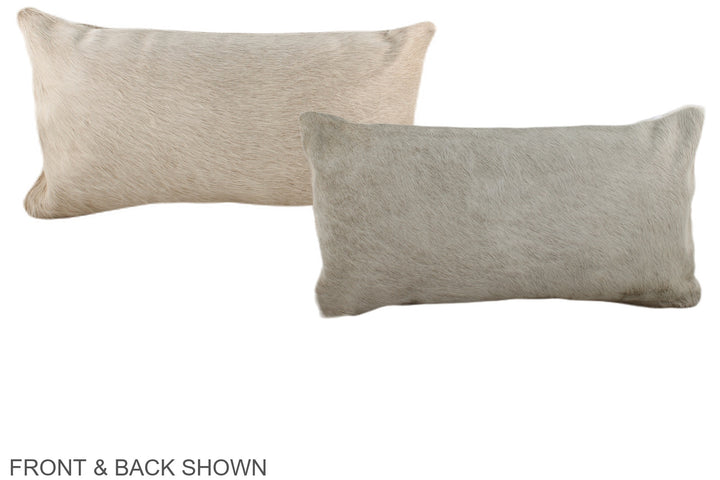 Ivory with Beige 12"x22" Brazilian Cowhide Pillow #A37768 by Hudson Hides