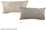 Ivory with Beige 12"x22" Brazilian Cowhide Pillow #A37775 by Hudson Hides