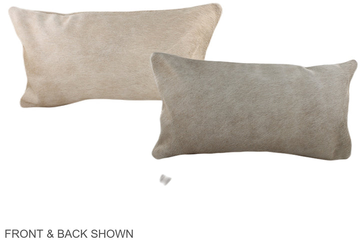 Ivory with Beige 12"x22" Brazilian Cowhide Pillow #A37775 by Hudson Hides