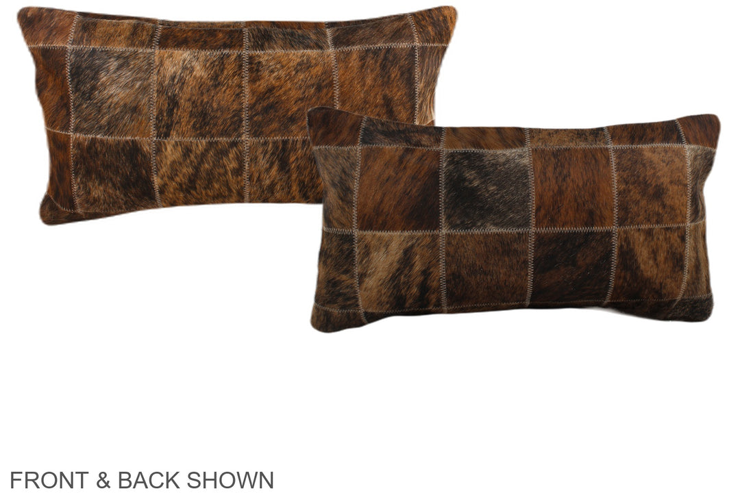 Patchwork 12"x22" Brazilian Cowhide Pillow #A37783 by Hudson Hides