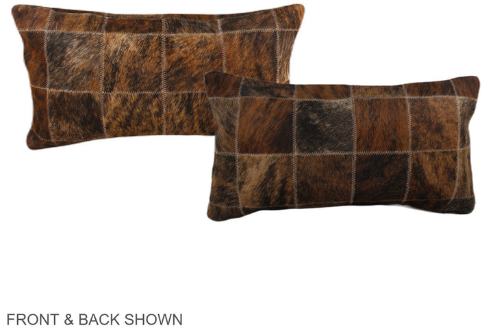 Patchwork 12"x22" Brazilian Cowhide Pillow #A37783 by Hudson Hides