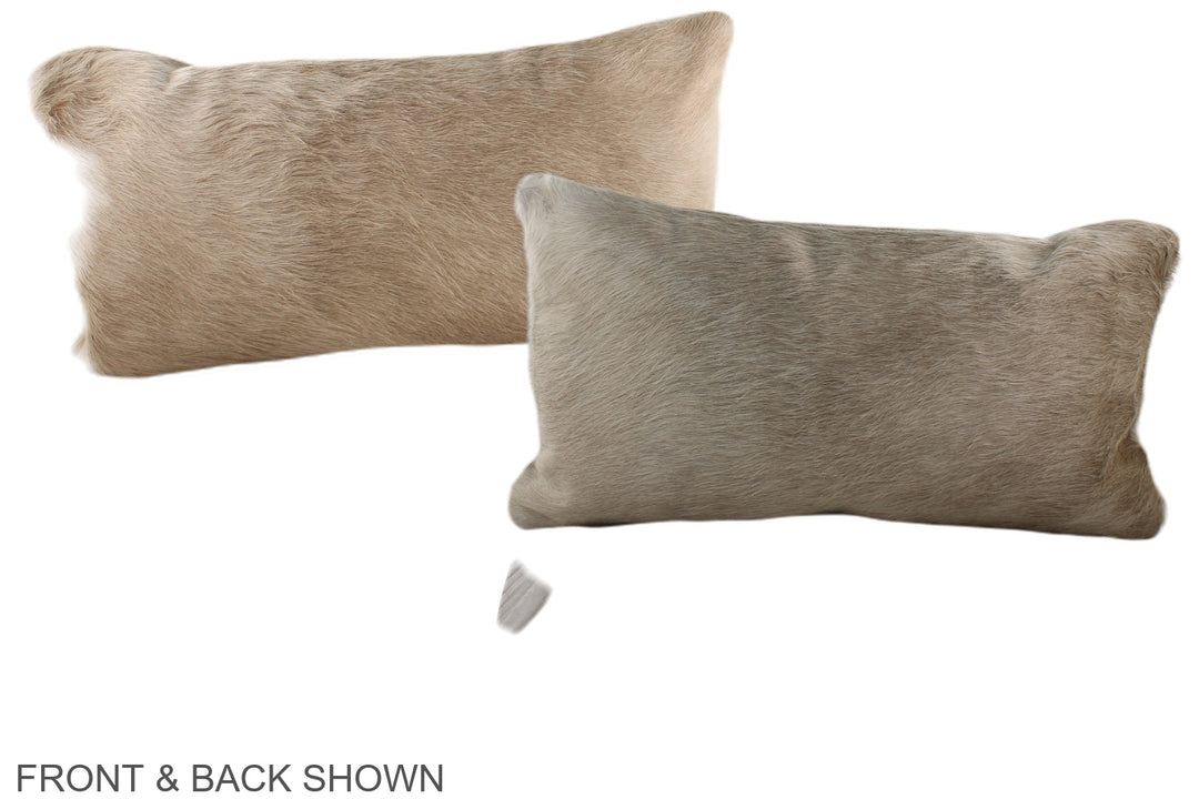 Champagne 12"x22" Brazilian Cowhide Pillow #A37787 by Hudson Hides