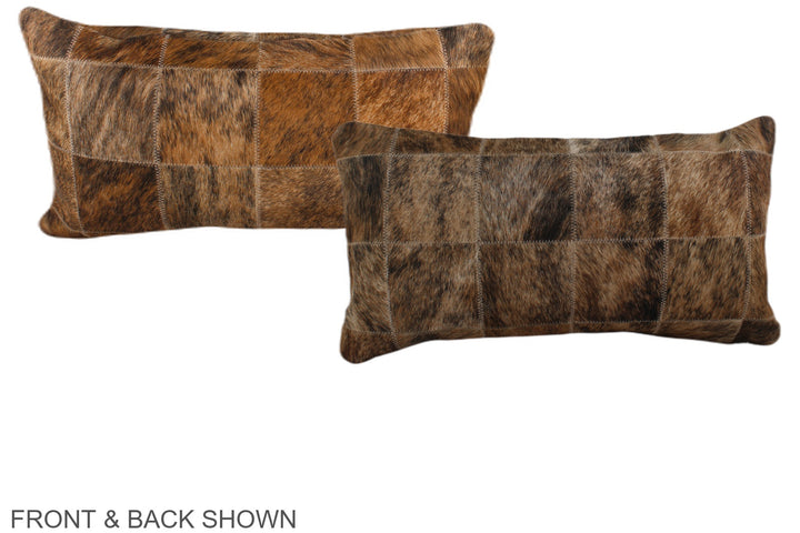 Patchwork 12"x22" Brazilian Cowhide Pillow #A37789 by Hudson Hides