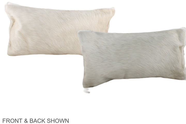Solid White 12"x22" Brazilian Cowhide Pillow #A37826 by Hudson Hides