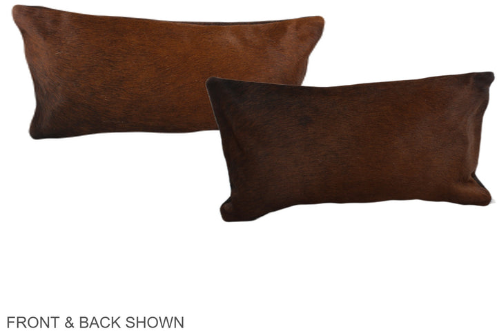 Brown with Red 12"x22" Brazilian Cowhide Pillow #A37830 by Hudson Hides