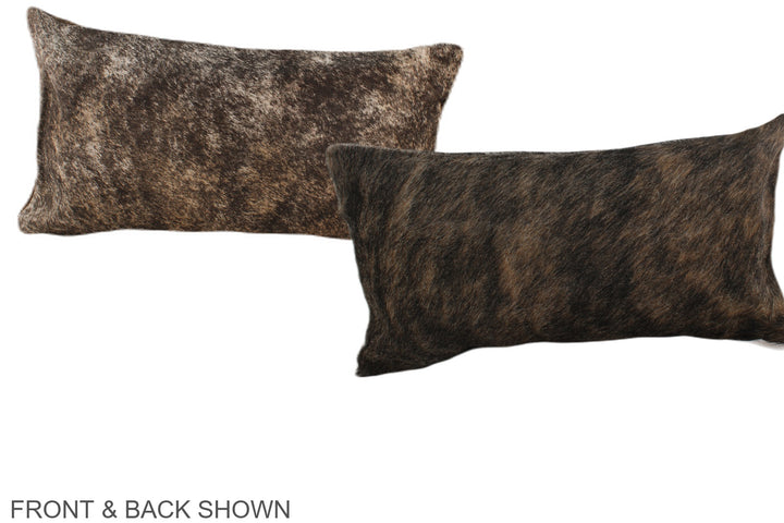Dark Brindle 12"x22" Brazilian Cowhide Pillow #A37839 by Hudson Hides