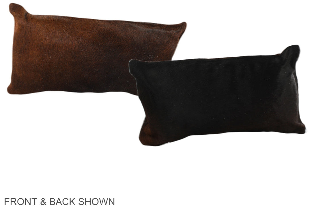 Brown with Red 12"x22" Brazilian Cowhide Pillow #A37846 by Hudson Hide