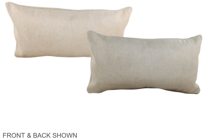 Ivory with Beige 12"x22" Brazilian Cowhide Pillow #A37852 by Hudson Hides
