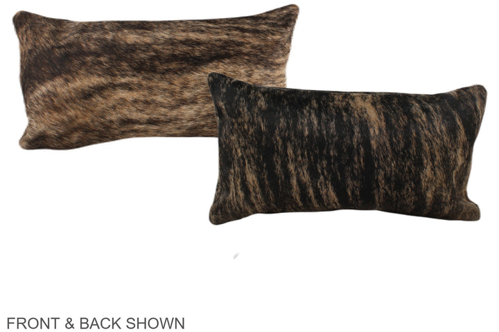 Dark Brindle 12"x22" Brazilian Cowhide Pillow #A37861 by Hudson Hides