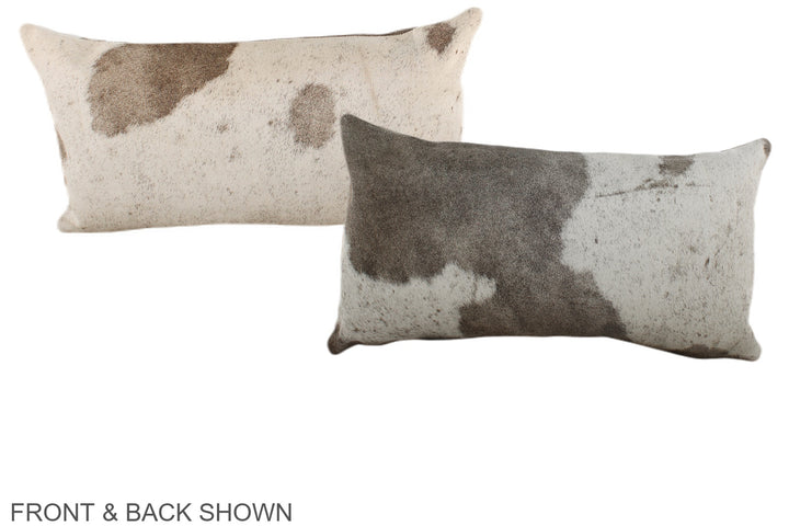 Grey with White 12"x22" Brazilian Cowhide Pillow #A37893 by Hudson Hides