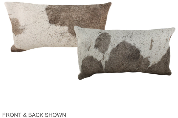 Grey with White 12"x22" Brazilian Cowhide Pillow #A37907 by Hudson Hides