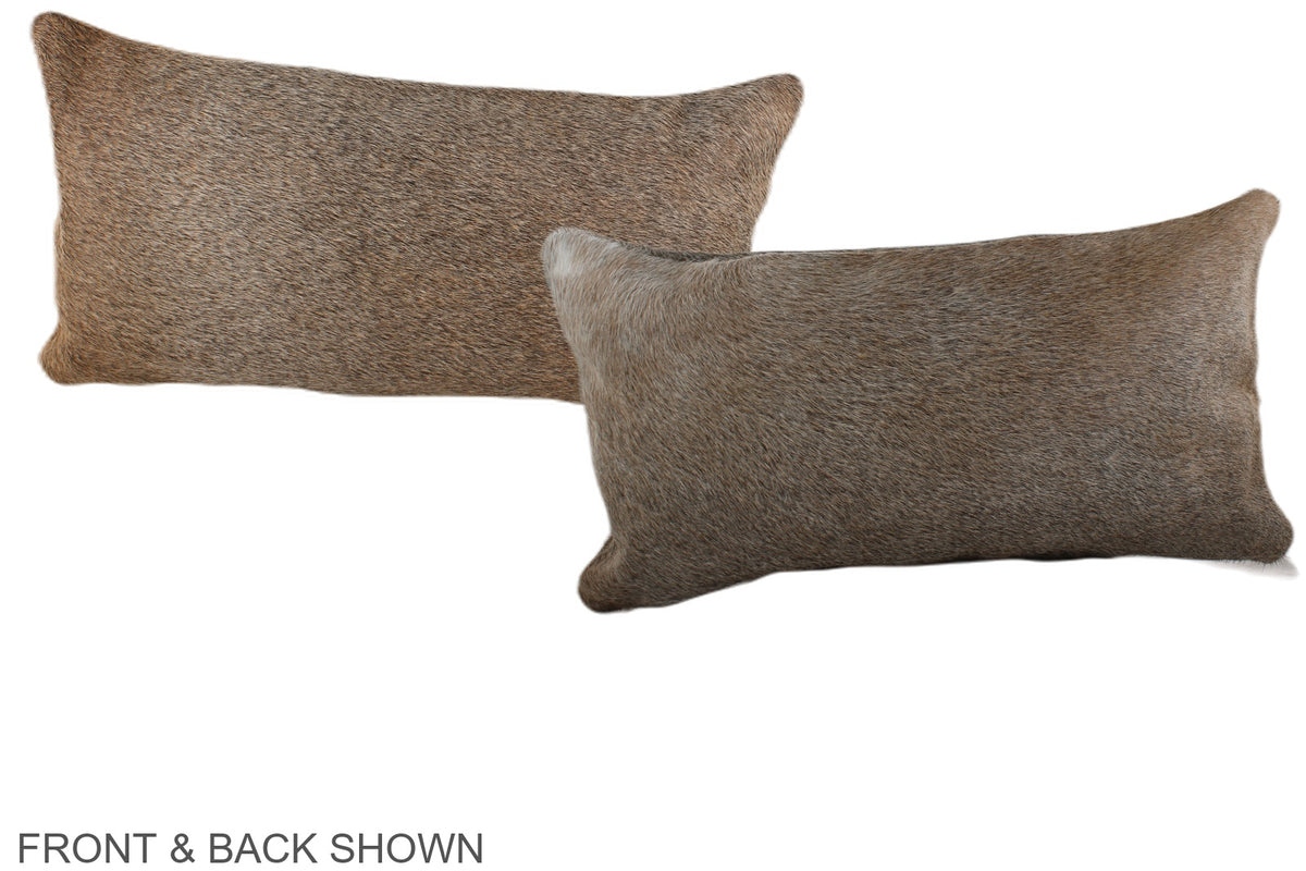 Grey with Beige Cowhide Pillow #A37947