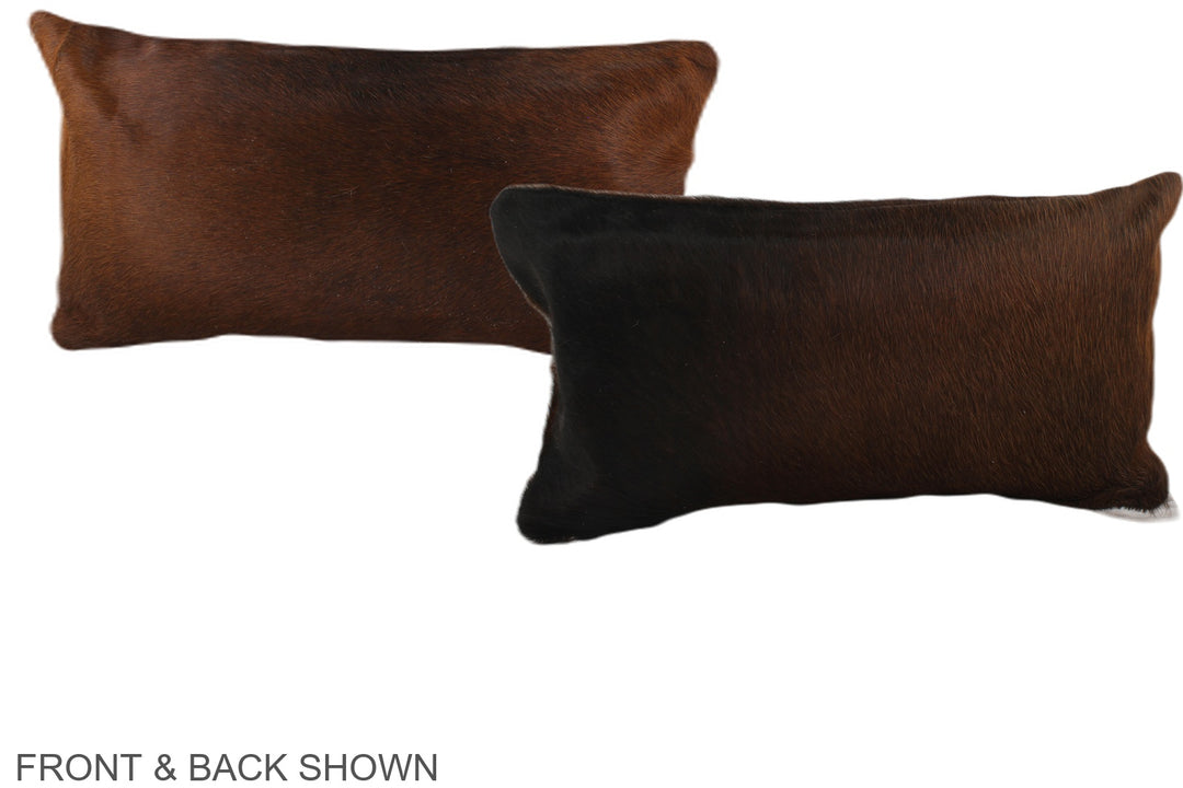 Brown with Red 12"x22" Brazilian Cowhide Pillow #A37948 by Hudson Hide