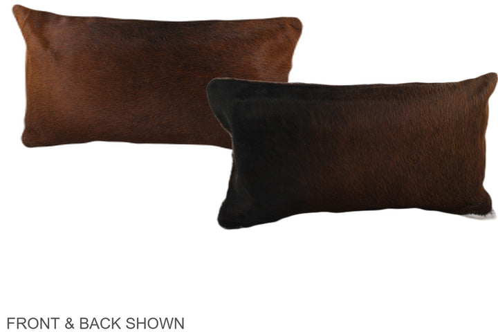 Brown with Red 12"x22" Brazilian Cowhide Pillow #A37948 by Hudson Hides