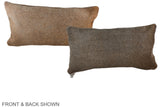 Grey with Beige 12"x22" Brazilian Cowhide Pillow #A37949 by Hudson Hides