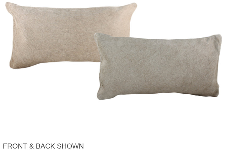 Ivory with Beige 12"x22" Brazilian Cowhide Pillow #A37977 by Hudson Hides