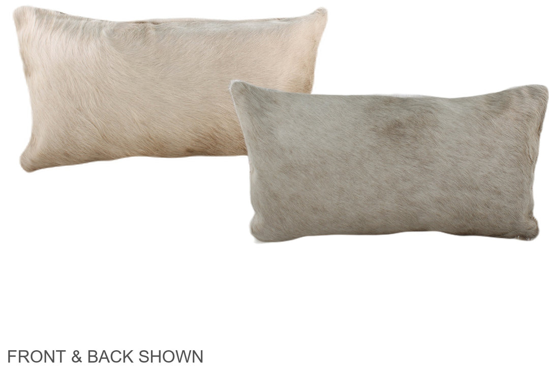 Ivory with Beige 12"x22" Brazilian Cowhide Pillow #A37979 by Hudson Hi