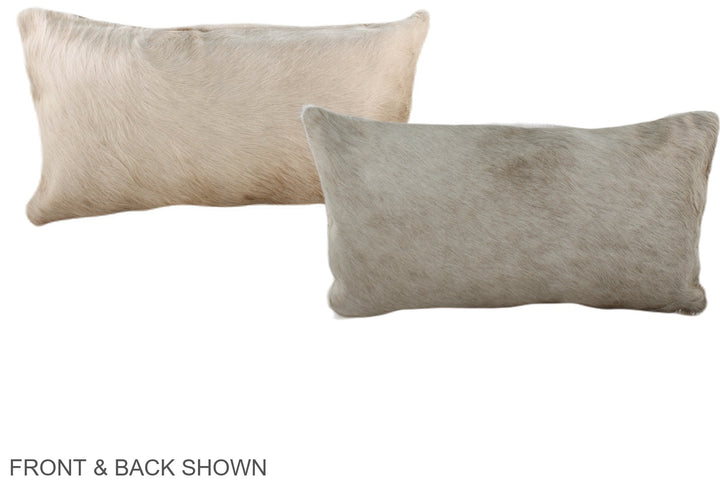 Ivory with Beige 12"x22" Brazilian Cowhide Pillow #A37979 by Hudson Hides