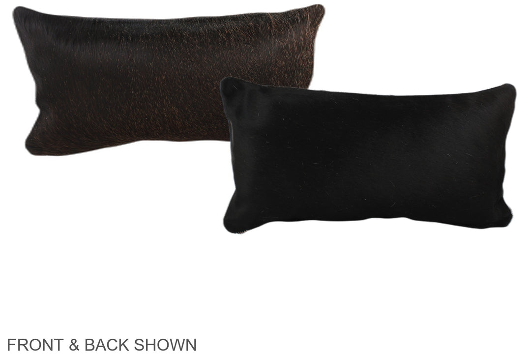 Solid Black 12"x22" Brazilian Cowhide Pillow #A37981 by Hudson Hides