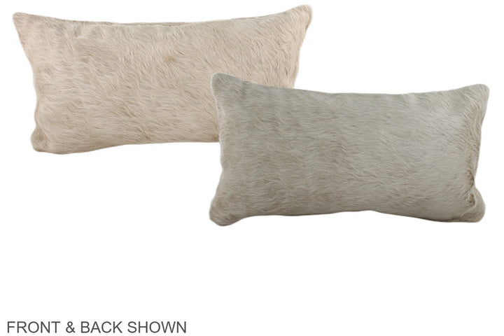 Ivory with Beige 12"x22" Brazilian Cowhide Pillow #A37988 by Hudson Hides