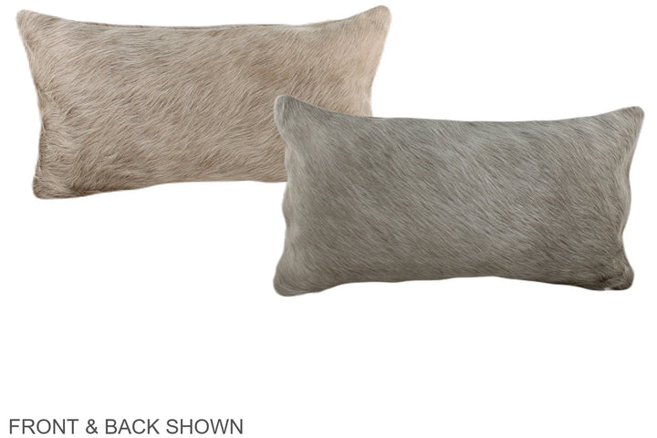 Ivory with Beige 12"x22" Brazilian Cowhide Pillow #A37995 by Hudson Hides