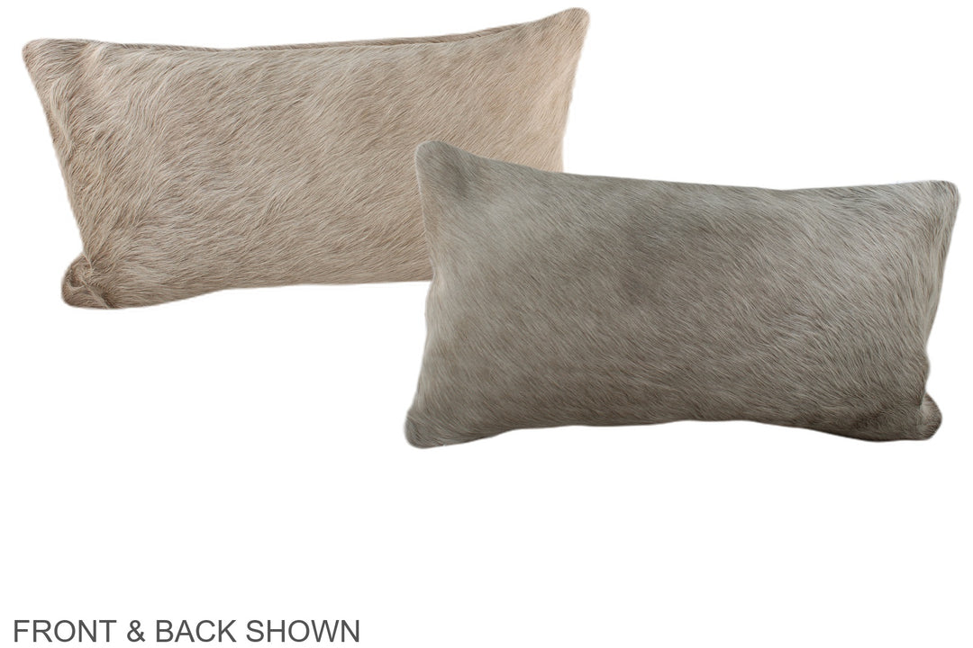 Ivory with Beige 12"x22" Brazilian Cowhide Pillow #A38000 by Hudson Hi