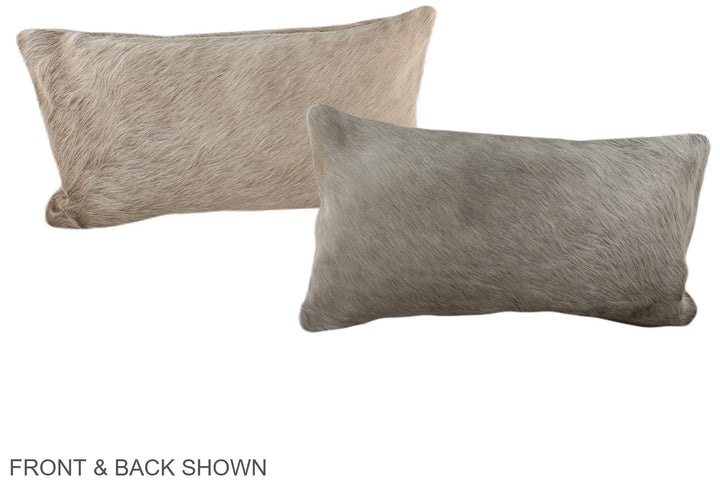 Ivory with Beige 12"x22" Brazilian Cowhide Pillow #A38000 by Hudson Hides